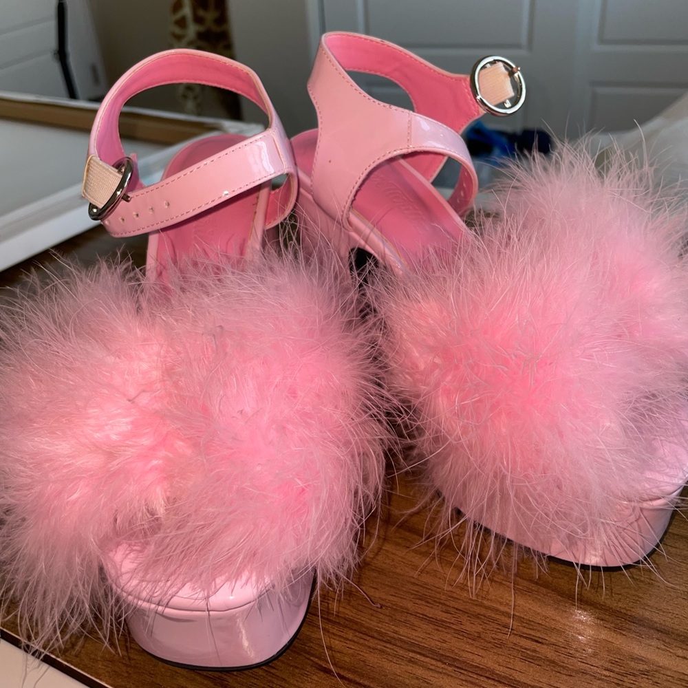 Pink Fluffy Heels